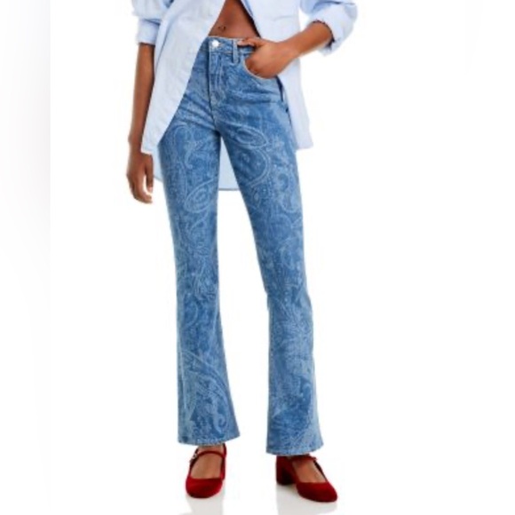 L'AGENCE Denim - L'AGENCE Stassi High Rise Sleek Baby Boot 5 pocket Trendy Jeans in Paisley 23